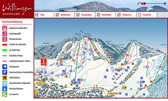 Interaktive Skigebietskarte